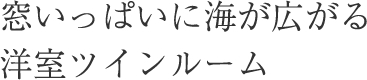 窓いっぱいに海が広がる洋室ツインルーム 