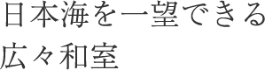日本海を一望できる広々和室
